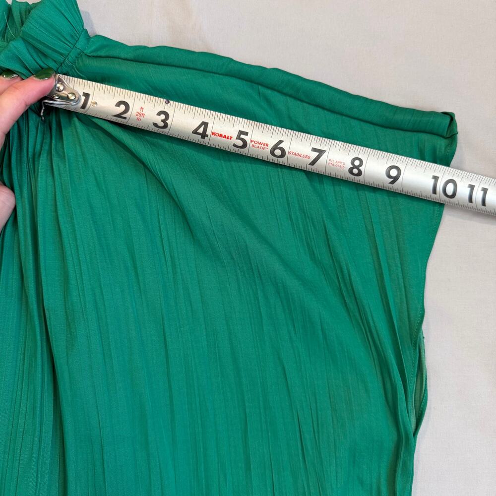 Anthropologie Emerald Green Mock Neck, Lined, Swing Dress NWT- S - Picture 12 of 15